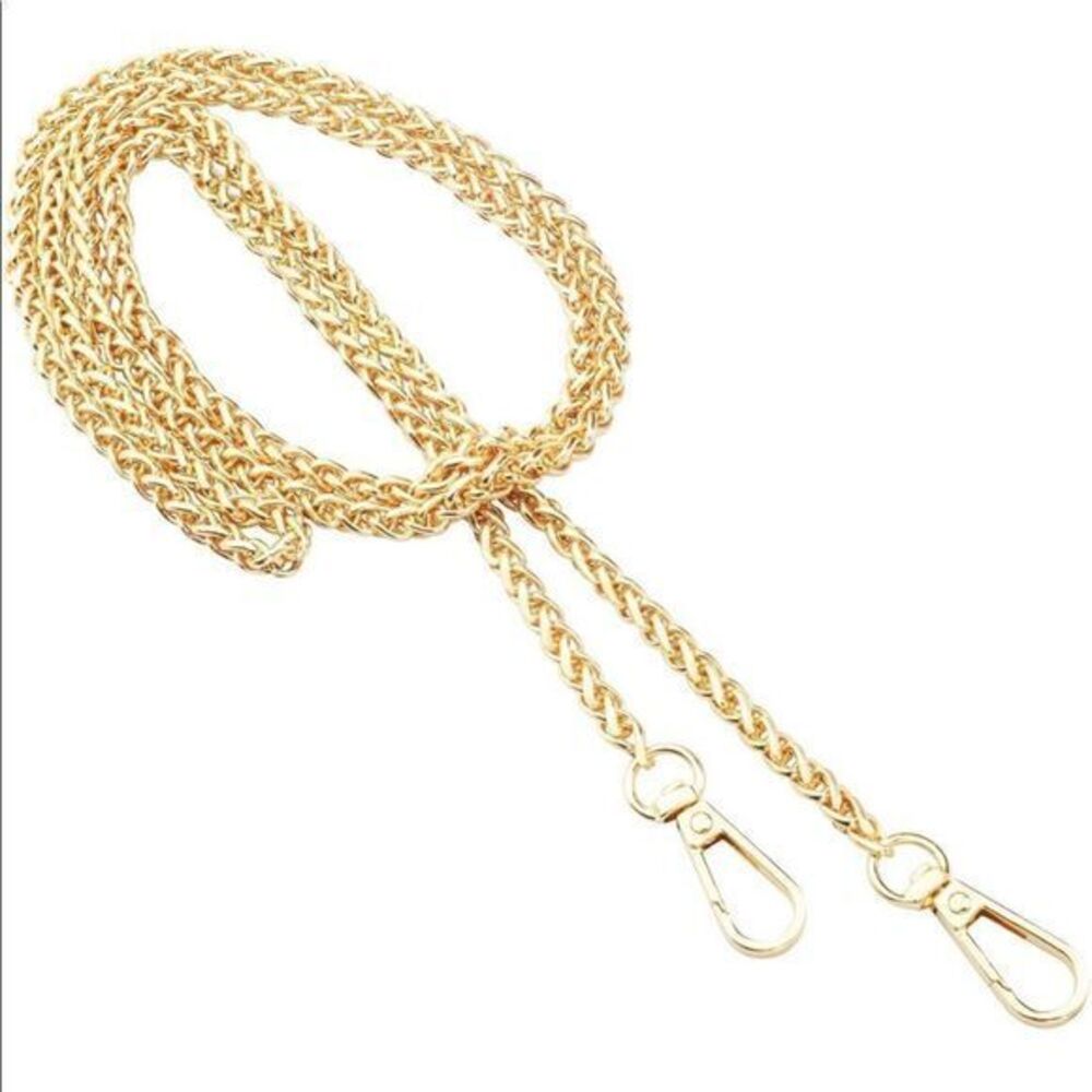 Chain Strap Replacement, Leather Metal Chain for Women Shoulder strap 47”